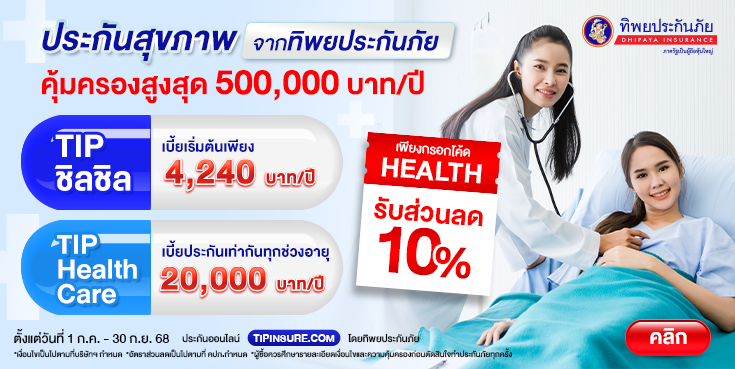 ซื้อประกันสุขภาพออนไลน์วันนี้ รับส่วนลด 10%