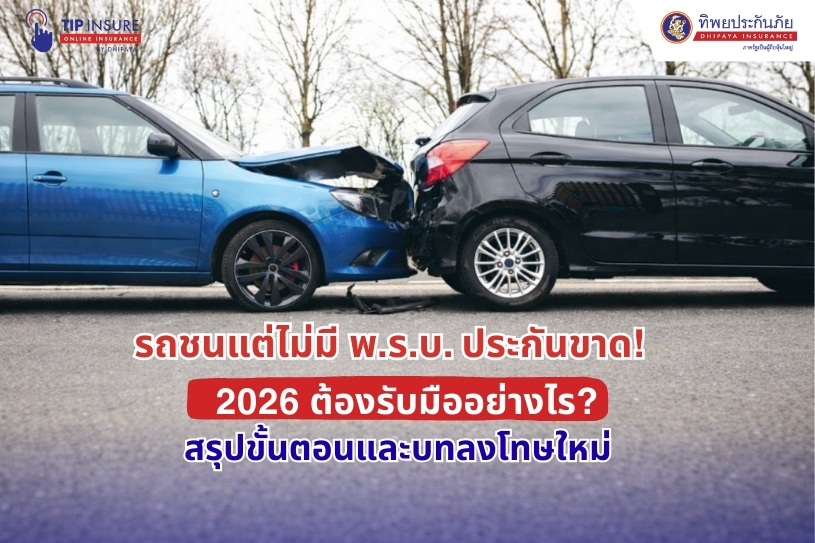 รถชนแต่ไม่มี พ.ร.บ. ประกันขาด! 2026 ต้องรับมืออย่างไร? สรุปขั้นตอนและบทลงโทษใหม่